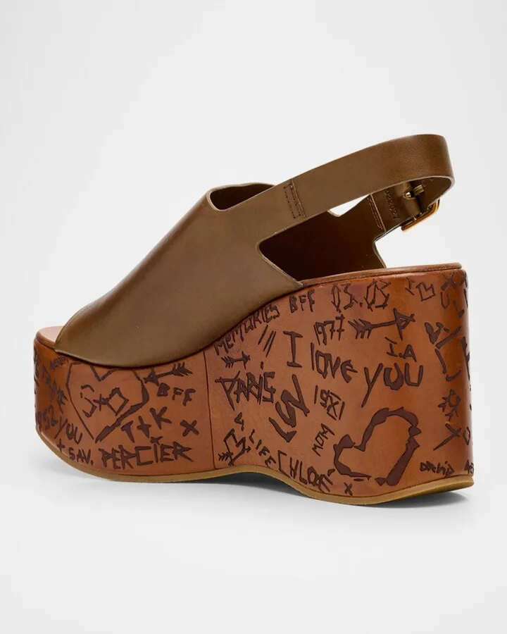 Maxime Leather Slingback Platform Sandals - Image 4