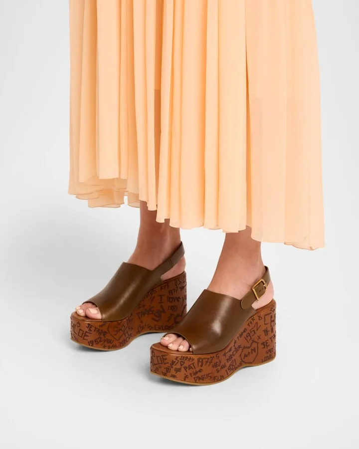 Maxime Leather Slingback Platform Sandals - Image 7