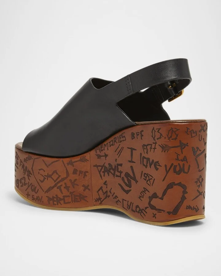 Maxime Leather Slingback Platform Sandals - Image 11