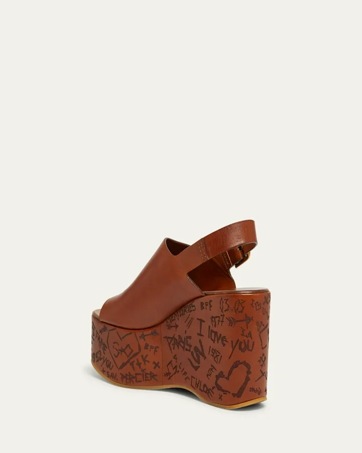 Maxime Leather Slingback Platform Sandals - Image 2