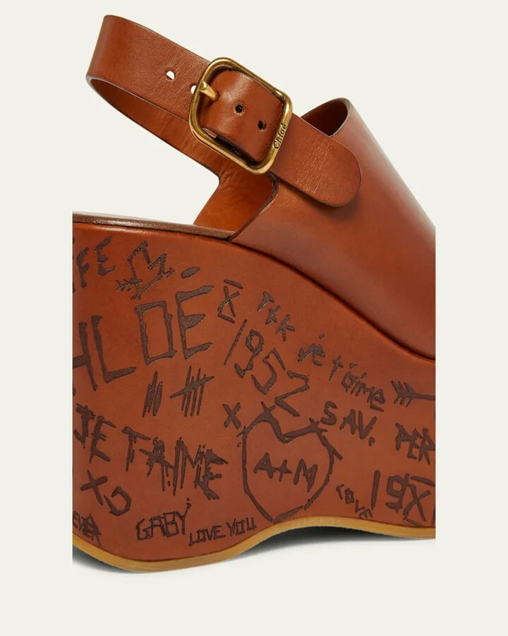 Maxime Leather Slingback Platform Sandals - Image 3
