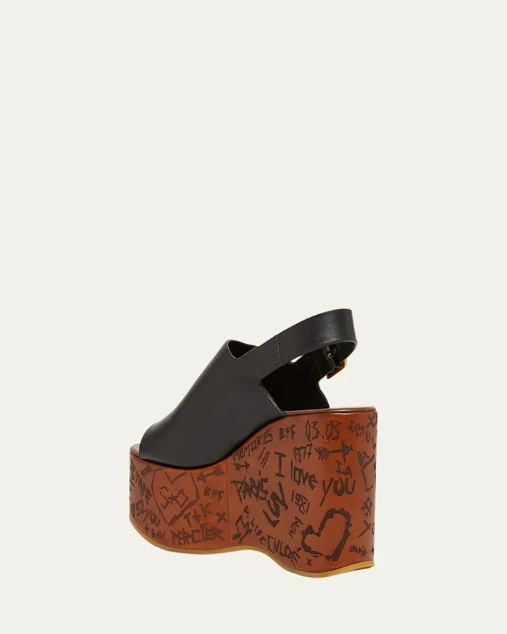 Maxime Leather Slingback Platform Sandals - Image 5