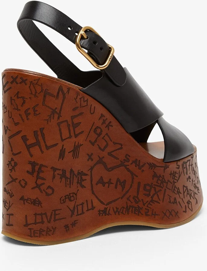 Maxime leather wedge sandals - Image 3