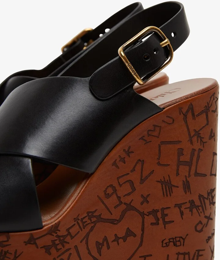 Maxime leather wedge sandals - Image 4