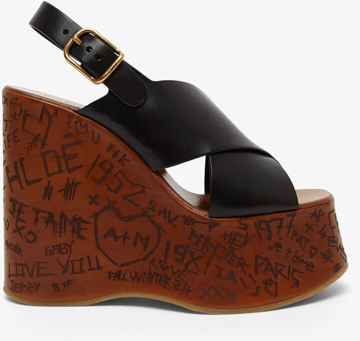 Maxime leather wedge sandals