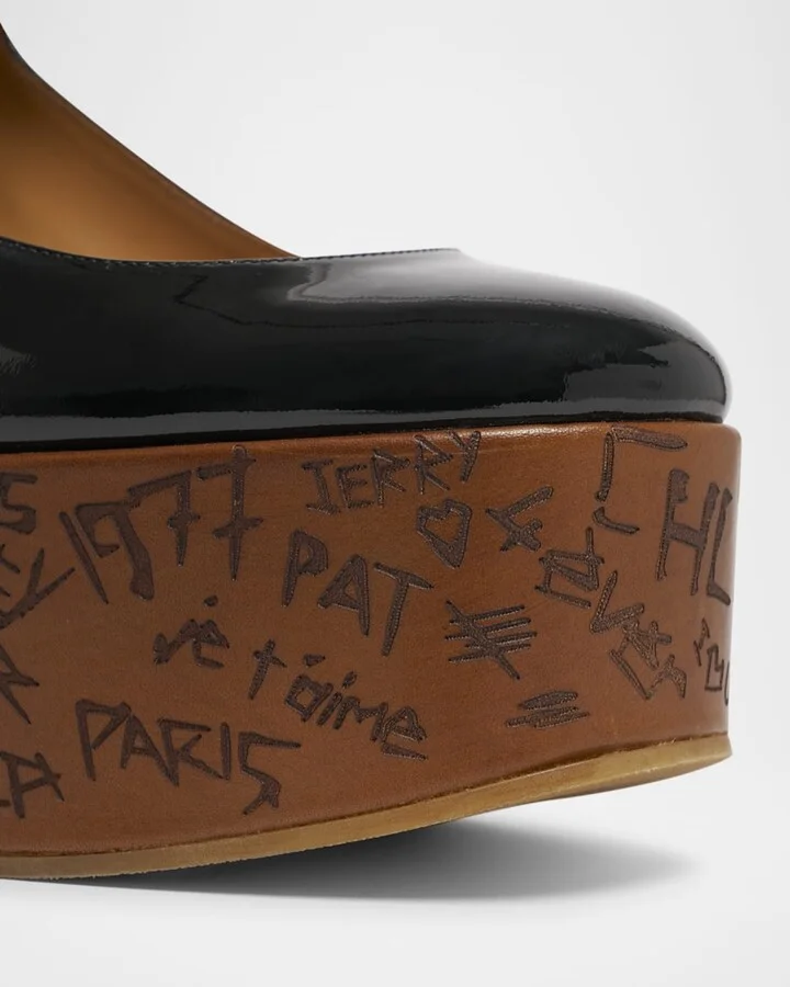 Maxime Patent Leather Platform Wedge Sandals - Image 3