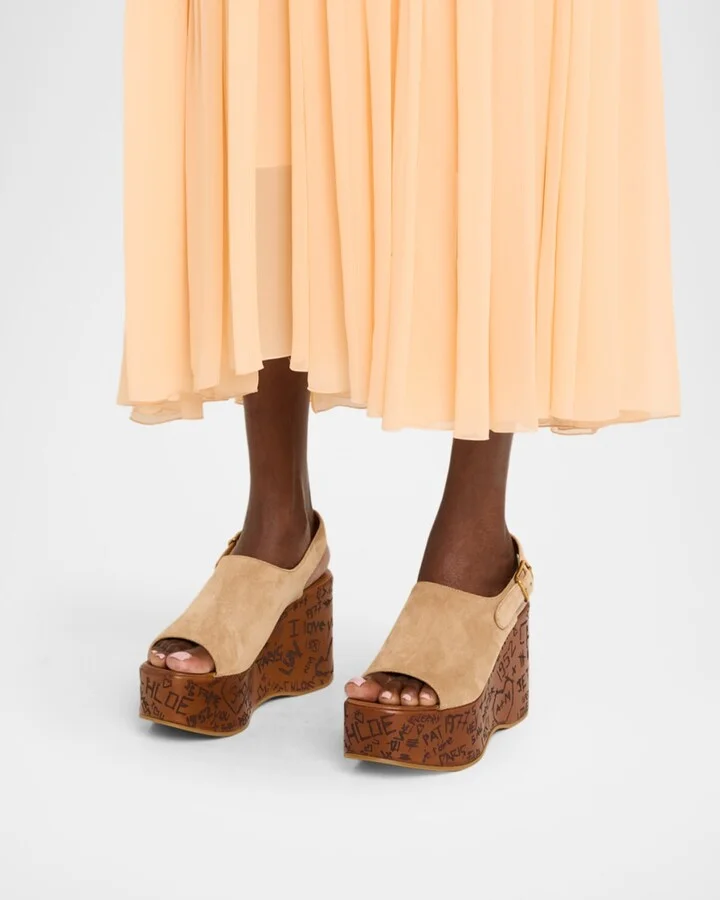 Maxime Platform Wedge Suede Sandals - Image 3