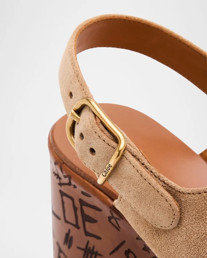Maxime Platform Wedge Suede Sandals - Image 4