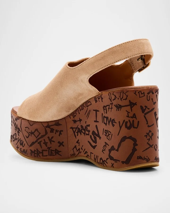 Maxime Platform Wedge Suede Sandals - Image 5
