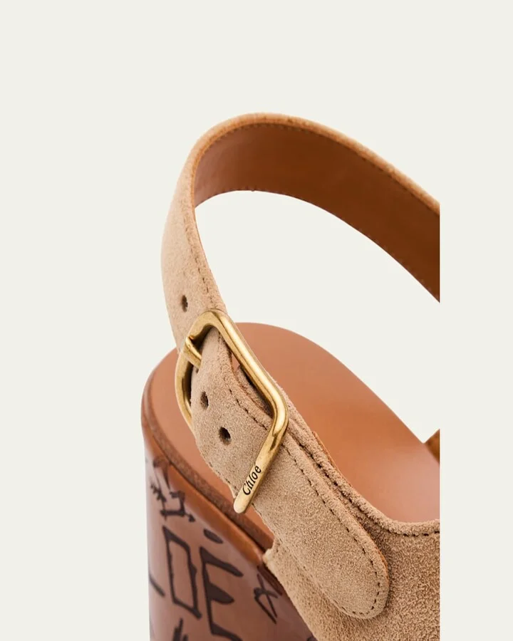 Maxime Platform Wedge Suede Sandals - Image 2