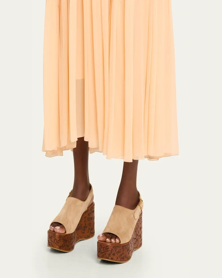 Maxime Platform Wedge Suede Sandals - Image 4