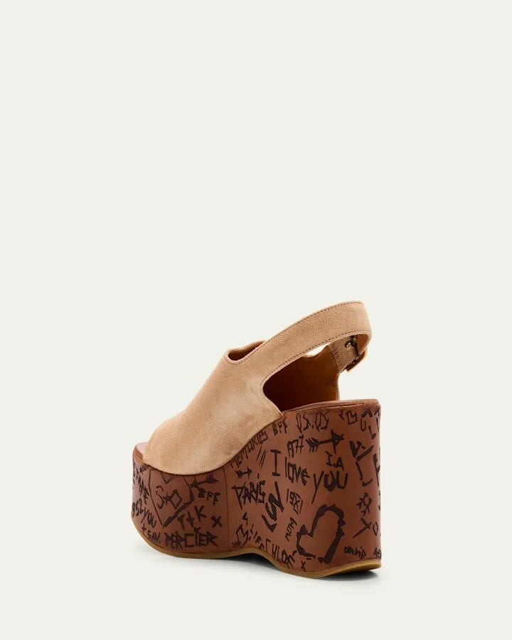 Maxime Platform Wedge Suede Sandals - Image 6