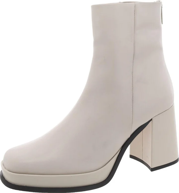 Maxxy Womens Leather Block Heel Ankle Boots