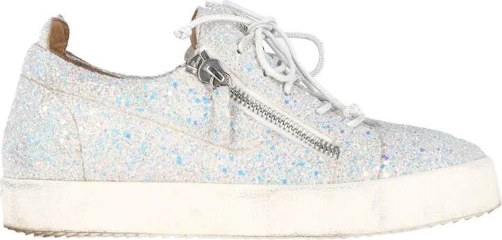 May London Sneakers in White Glitter