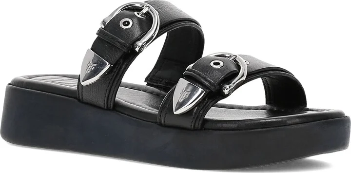 Maya Buckle Platform Slide Sandal