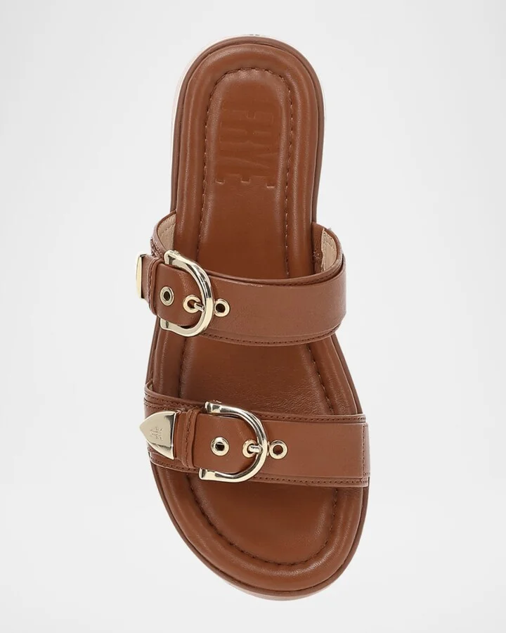 Maya Double Buckle Slide Sandals - Image 5