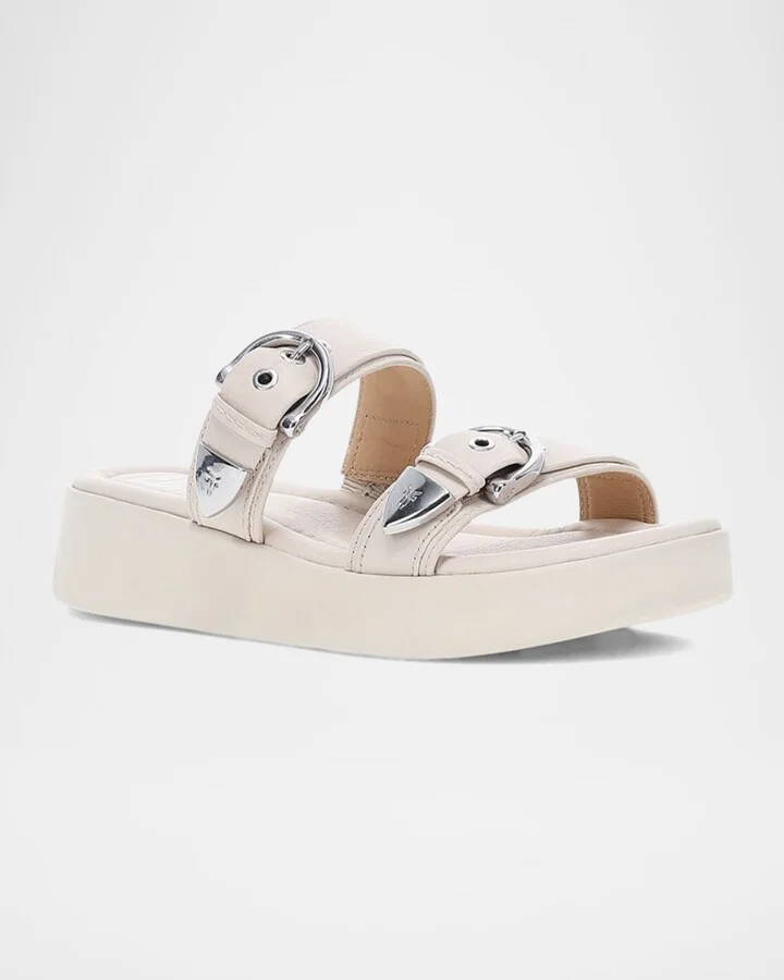 Maya Double Buckle Slide Sandals - Image 6