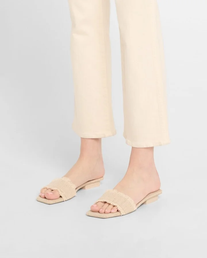 Maya Frayed Jute Flat Sandals - Image 8