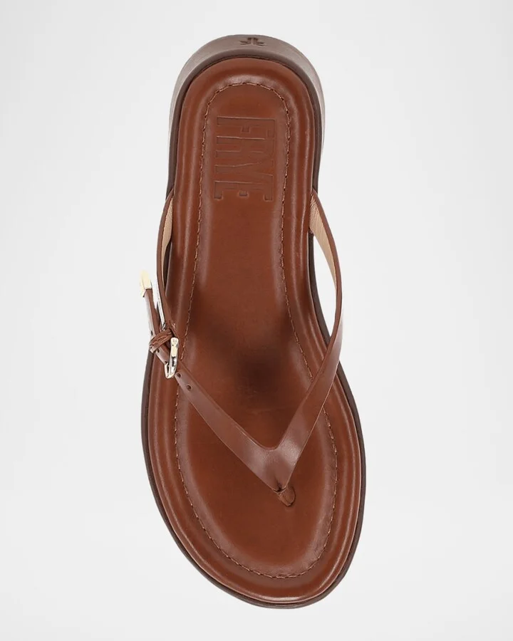 Maya Leather Buckle Thong Sandals - Image 3