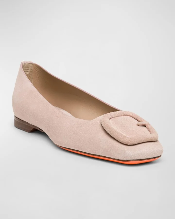 Maya Suede Buckle Ballerina Flats - Image 2