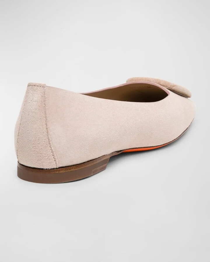 Maya Suede Buckle Ballerina Flats - Image 3
