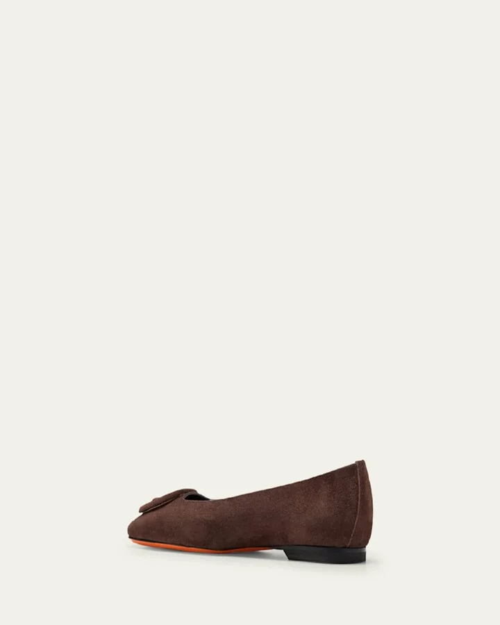 Maya Suede Buckle Ballerina Flats - Image 3