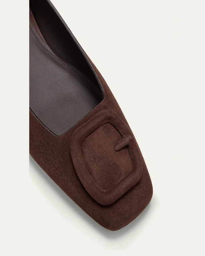 Maya Suede Buckle Ballerina Flats - Image 6