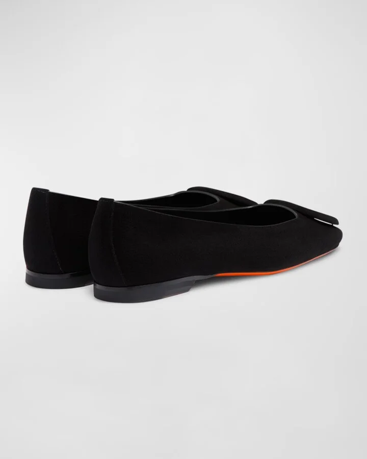 Maya Suede Buckle Ballerina Flats - Image 4