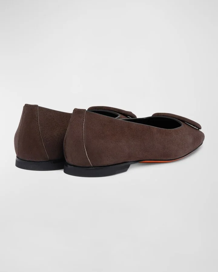Maya Suede Buckle Ballerina Flats - Image 3