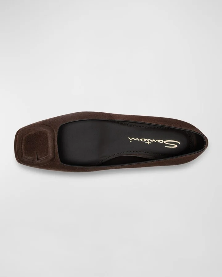 Maya Suede Buckle Ballerina Flats - Image 4