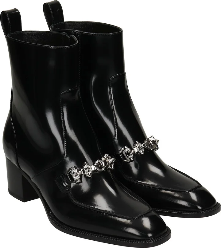 Mayerswing High Heels Ankle Boots In Black Leather - Image 2