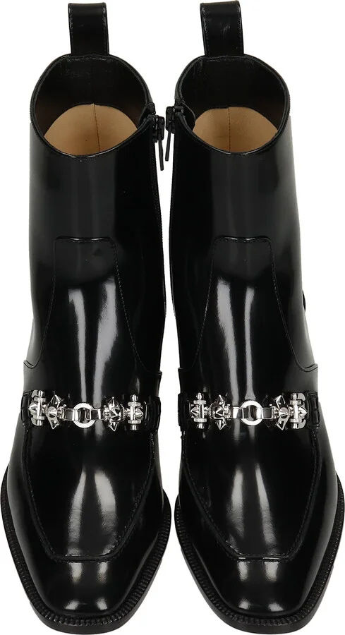 Mayerswing High Heels Ankle Boots In Black Leather - Image 4