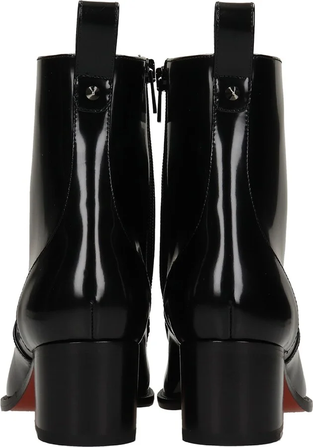 Mayerswing High Heels Ankle Boots In Black Leather - Image 5