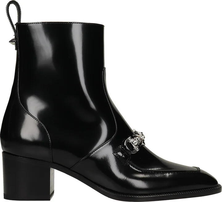 Mayerswing High Heels Ankle Boots In Black Leather