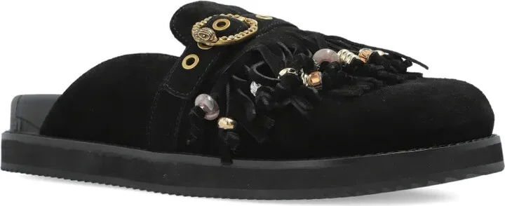 Mayfair fringe embellished buckle mules - Image 2