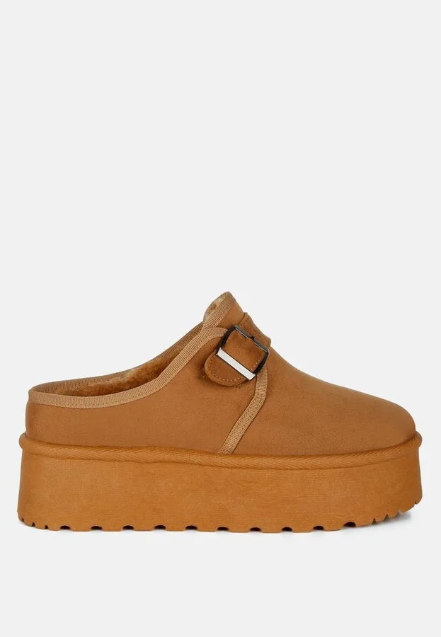 Mayfield Buckle Strap Fur Platform Classic Slip-On