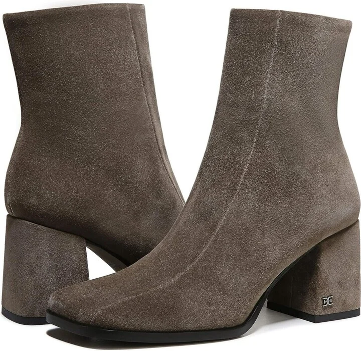 Mayla Boots Women's 7 Gray Block Heel Square Toe Ankle Bootie KHD302