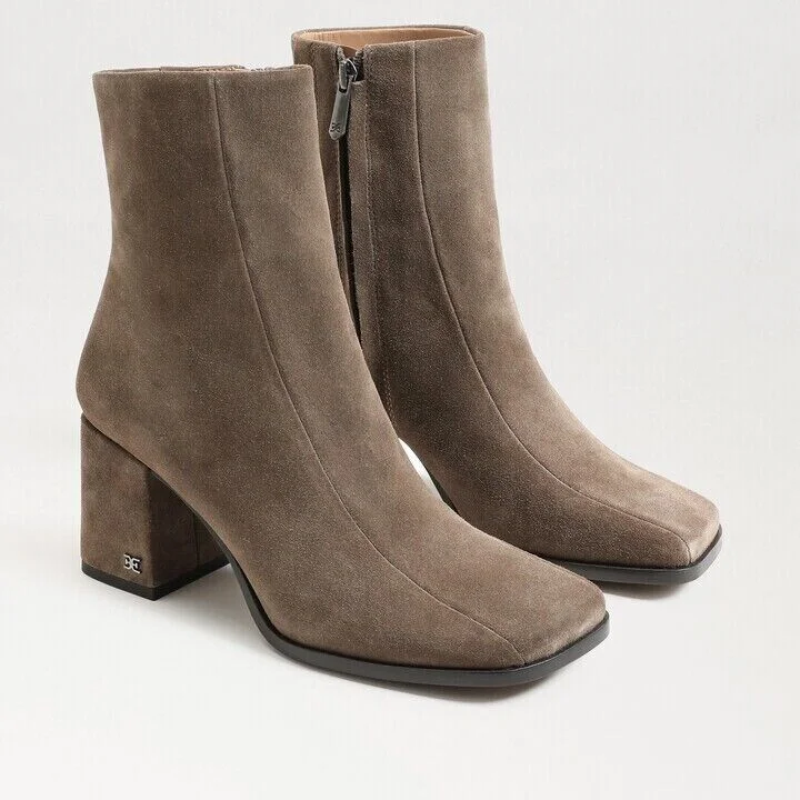 Mayla I2796L1300 Women 10 Olive Suede Square Toe Ankle Bootie KHD428
