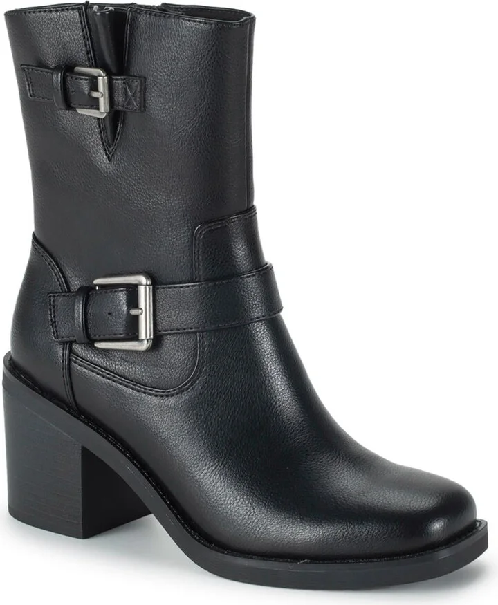 Mayla Womens Faux Leather Riding Ankle Boots