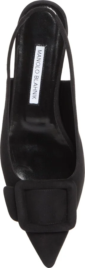 Maylura Buckle Pointed Toe Slingback Flat - Image 5
