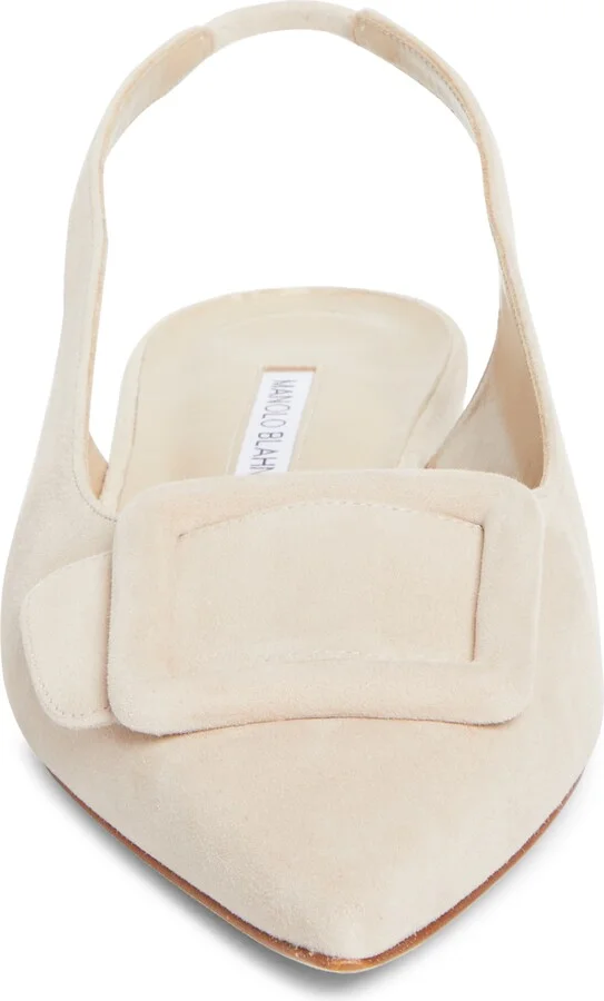 Maylura Buckle Pointed Toe Slingback Flat - Image 4