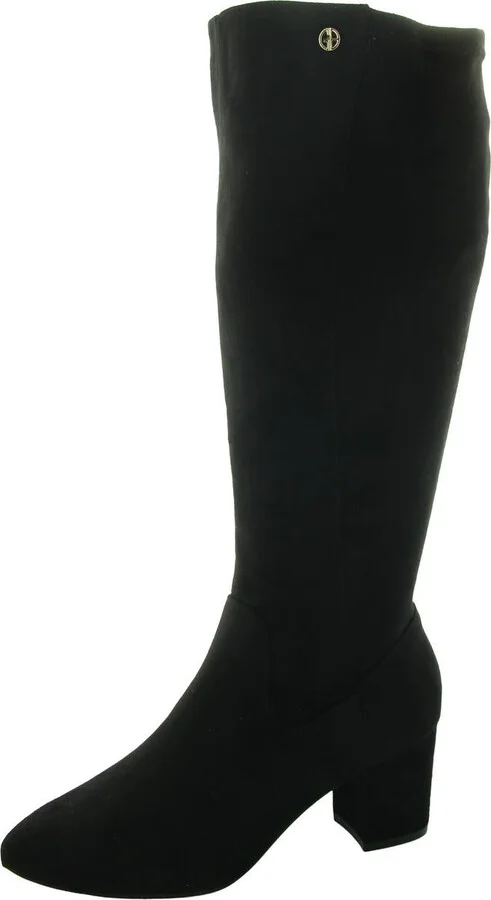 Maylyneep Womens Zipper Faux Suede Mid-Calf Boots
