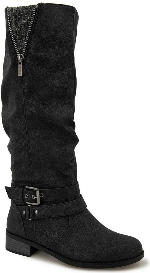 MAYNE Womens Faux Leather Mid-Calf Boots