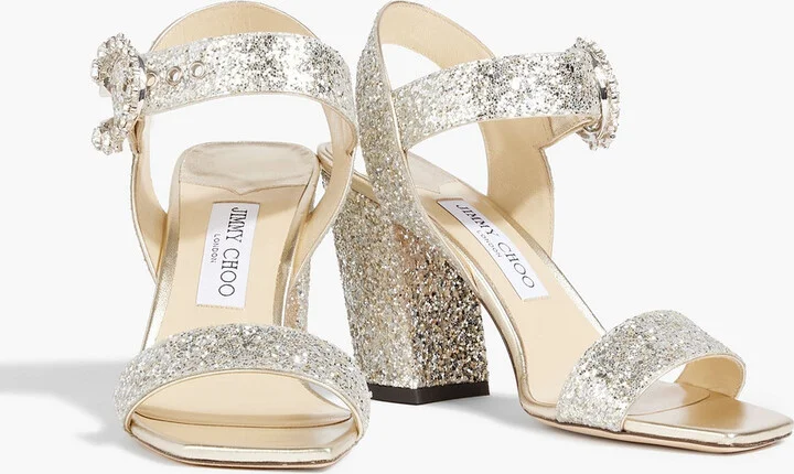 Maysa 85 embellished glittered woven sandals - Image 2