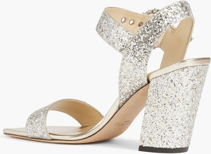 Maysa 85 embellished glittered woven sandals - Image 3