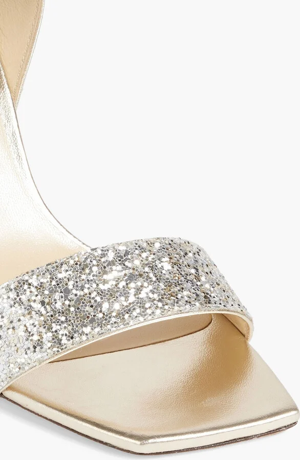 Maysa 85 embellished glittered woven sandals - Image 4