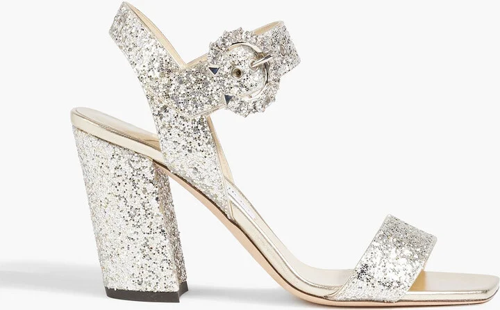 Maysa 85 embellished glittered woven sandals