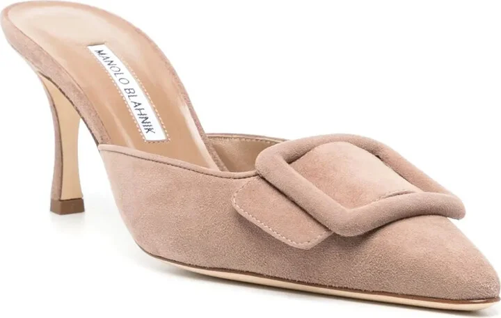 Maysale 70mm buckled suede mules - Image 2