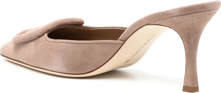 Maysale 70mm buckled suede mules - Image 3