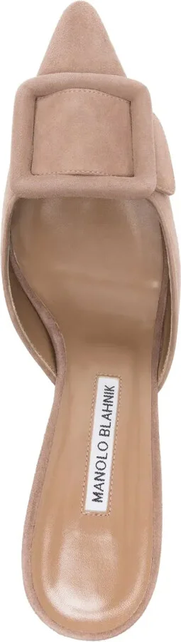 Maysale 70mm buckled suede mules - Image 4